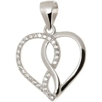 Přívěsek Stříbrný přívěšek srdíčko se zirkony AGH198