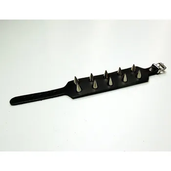 Náramek Kožený náramek stahovák dvouřadý s hroty STX-WB134 Velikost: UNI