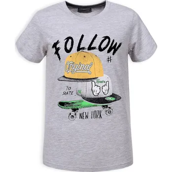 Chlapecké tričko Chlapecké tričko GLO STORY FOLLOW šedé Velikost: 98
