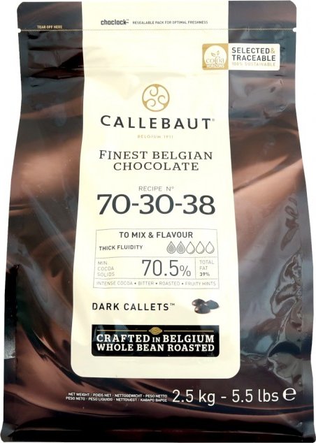 Callebaut Čokoláda Callebaut hořká 70-30-38 70,5% kakao, 2,5 kg
