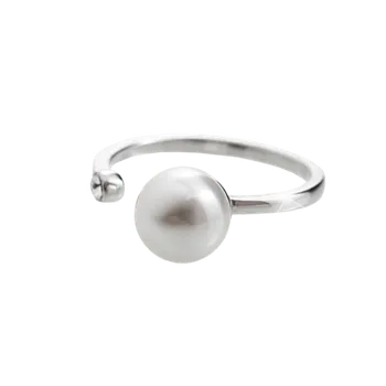 Prsten Prsten čirý se Swarovski Elements perla + šaton Krystal