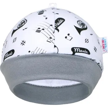Kojenecká čepice Kojenecká bavlněná čepička New Baby Music, vel. 68 (4-6m)