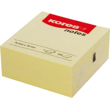 Samolepící bloček Kores Cubo 75x75mm 400 listů žlutý