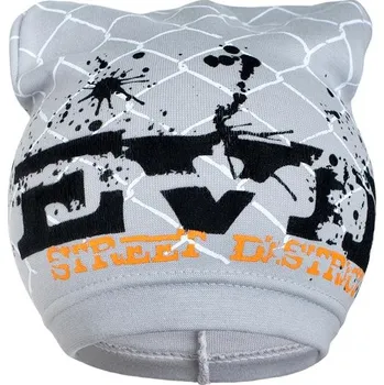 Kojenecká čepice Jarní dětská čepička New Baby s nápisem šedá, vel. 104 (3-4r)