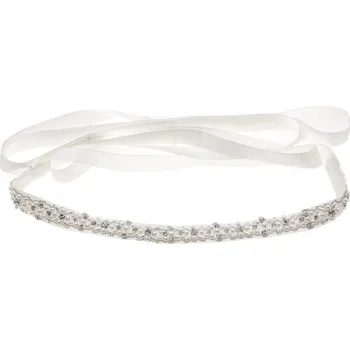 Opasek StudioAgnesDámský saténový pásek ozdobený perlami BLT-1915 Barva: Silver - stříbrná