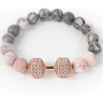 Náramek WUX ZEBRA JASPIS činka Barva činky: Stříbrná činka, VELIKOST NÁRAMKU: Dámská