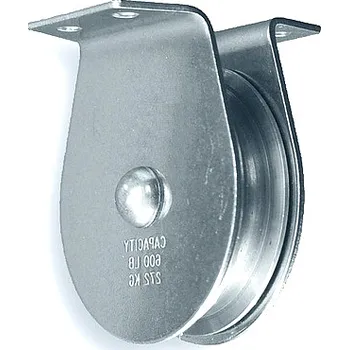 Jištění Kladka 50mm k přišroubování přírubou, ocel, Zn.