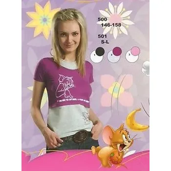 Chlapecké tričko Taro, dívčí tričko 500-T&J, krátký rukáv, fialová/šedý melír, vel. 152