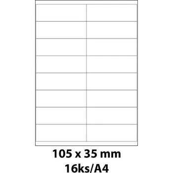 Speciální papír Print etikety Emy 105x35 mm, 16ks/arch, 100 archů, samolepící