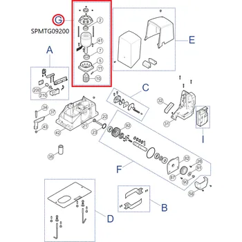 Pohon brány SPMTG09200 kit motoru pro ROX600/1000, Nice - náhradní díl pro pohon ROX, Nice