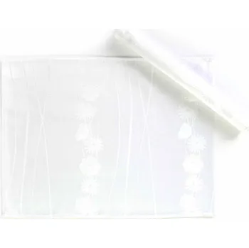 prostírání HEDVA ČESKÝ BROKÁT Ubrus Odaska prostírání 30x40 set 2 ks luční kvítí bílá