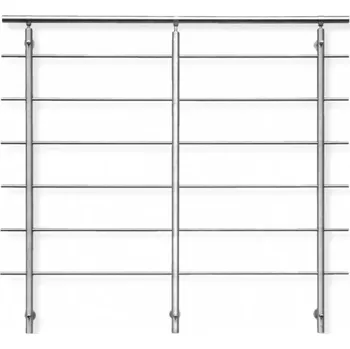 Zábradlí Nerezový set zábradlí pro francouzská okna VODOROVNÉ příčky - šířka 250 cm