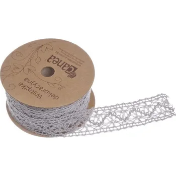 Stuha jemná krajková stuha - šedá