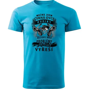 Pánské tričko Černá ovce rodiny Barva: Tyrkysová, Velikost: L