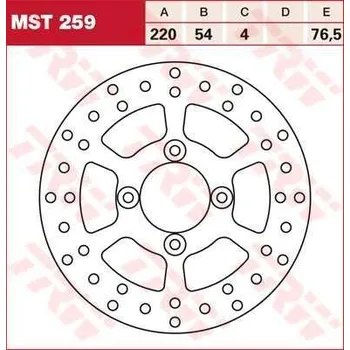 Brzdový komplet TRW MST259 brzdový kotouč, přední MBK YP 180 SKYLINER rok 03-04