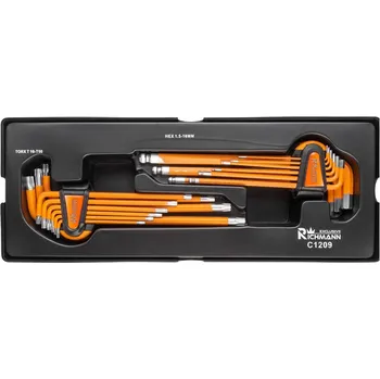 Klíč Klíče imbus 1,5-10mm Torx T10-T50 18ks RICHMANN