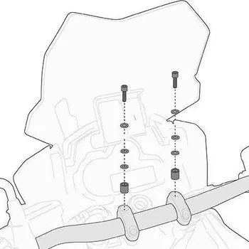 Motocyklový chránič Kappa 03SKITK montážní kit pro upevnění KS900A Smart Bar hrazdy KTM DUKE 390 rok 11-16