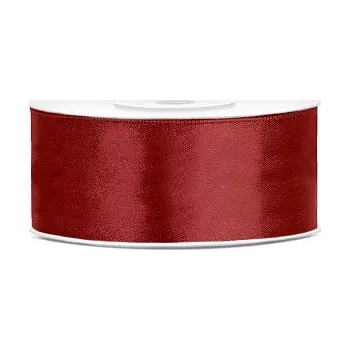 Stuha Stuha saténová tmavě červená 2,5 cm/23m