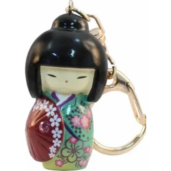 Klíčenka panenka Kokeshi Kasa Green