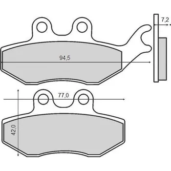 Brzdový komplet Brenta FT3043 zadní organické brzdové destičky na motorku ITALJET JUPITER 250 rok 00-03