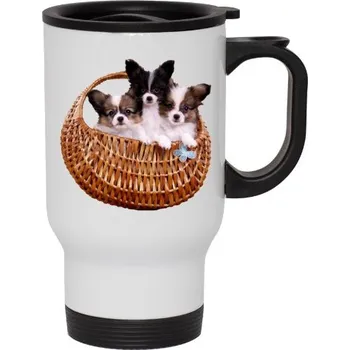 Termohrnek Cestovní termohrnek s uchem s potiskem Papillon