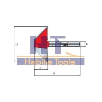 Fréza Úhlová stopková fréza bez ložiska úhel 45°, FREUD 40-90408