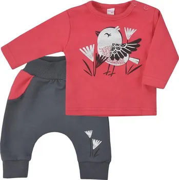 Kojenecká souprava Kojenecké bavlněné tepláčky a tričko Koala Birdy tmavě růžové, vel. 56 (0-3m)