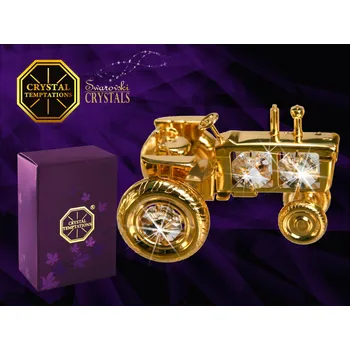 Figurka Designová figurka TRAKTOR s bílými krystaly v dárkové krabičce 7,5*5,5 cm