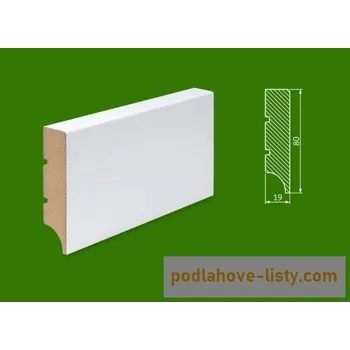 soklová lišta NOVÁK Podlahová - soklová lišta 80x19R1Plus MDF bílá RAL9003 WD36PLUS