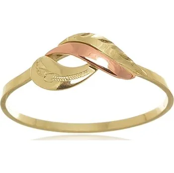 Prsten Dámský prsten ze žlutého a červeného zlata PR0392 + DÁREK ZDARMA