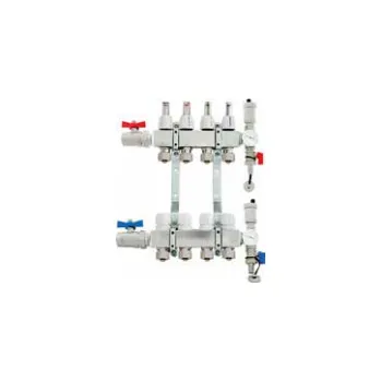 rozdělovač topení Rozdělovač 8-cestný s kohouty, vypouštěním, odvzdušněním a teploměry PREMIUM3