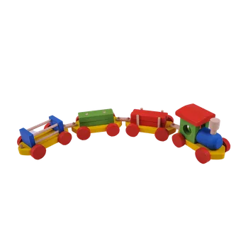 Dřevěná hračka Vlak olšový barevný