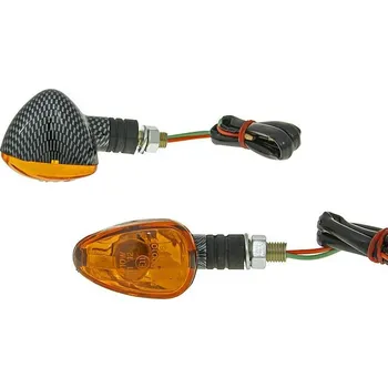 Směrový světlomet Vparts Sada blinkrů M10 Carbon-Look Doozy oranžové, krátký VC20110