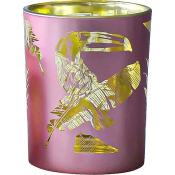 Svícen Růžový svícen na čajovou svíčku Toucan S - 7*7*8cm