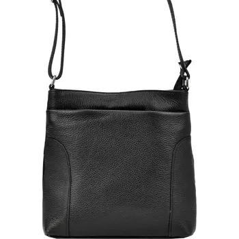 Kabelka Černá středně velká kožená crossbody kabelka Patrizia Piu 417