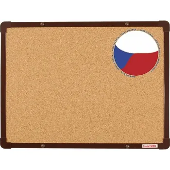 Kancelářský nábytek Korková nástěnka boardOK 60x45 - hnědá