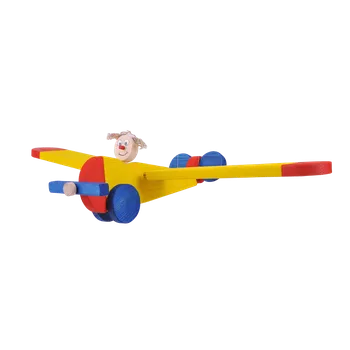 Dřevěná hračka Pilot v letadle velký Přírodní dřevo