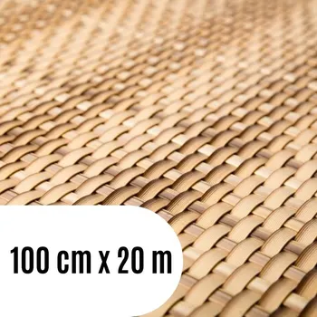 Příslušenství pro plot Progresja Zástěna na balkon ratanová, výška 100 cm - balení 20 m, barva žíhaná přírodní/hnědá RD08