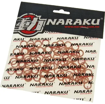 Těsnění pro motocykl Sada těsnících posložek měď Naraku 8x12x1,5mm 100ks NK150.68-100