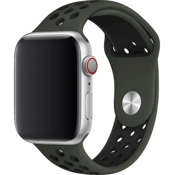 MůjMiBand.cz Sportovní silikonový perforovaný řemínek pro Apple Watch 38mm/40mm/41mm/42mm Barva: khaki