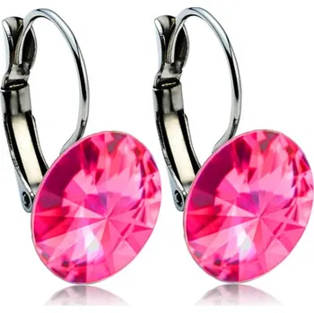 Náušnice NUBIS® Ocelové náušnice s krystaly Swarovski® 12 mm, ROSE - NBS12-RO