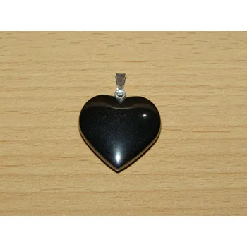 Drahý kámen Hematit - Přívěsek srdíčko větší - kpsv14