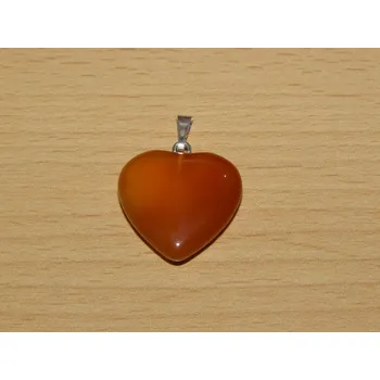 Drahý kámen Karneol - Přívěsek srdíčko větší - kpsv29