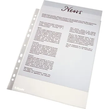 Závěsné kapsy Esselte Economy A4, 43 mikronů, pomerančový povrch, 100ks, čirá