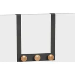 Věšák na dveře se 3 háčky, černý, ZELLER