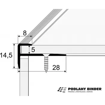 ukončovací lišta Schodová hrana 120 cm stříbro E01