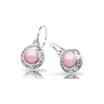 Náušnice Dětské stříbrné náušnice Cutie C2393-AG Rosaline s růžovou perlou