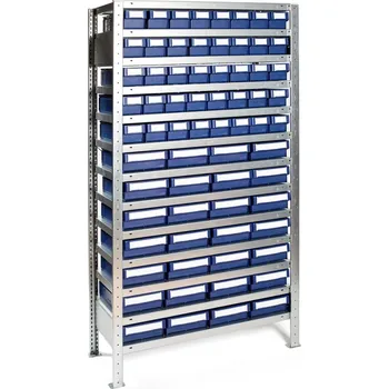 Dílenský regál Regál s 40 + 28 zásuvnými boxy, 200 x 100 x 30 cm