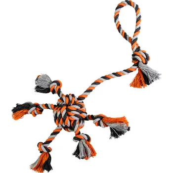 Hračka pro psa Přetahovadlo OCTOPUS HipHop s 5 rameny 51 cm / 180 g šedá, tm.šedá, oranžová