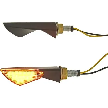 Směrový světlomet Vparts Sada blinkrů M8 LED černá New Sphere čirý VC20066